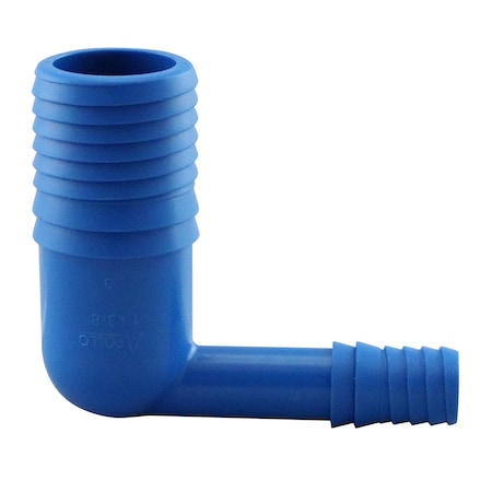 Apollo 1 in. Blue Twister Insert x 3/8 in. Funny Pipe Insert Polypropylene 90 Degree Reducing Elbow ABTE138FP